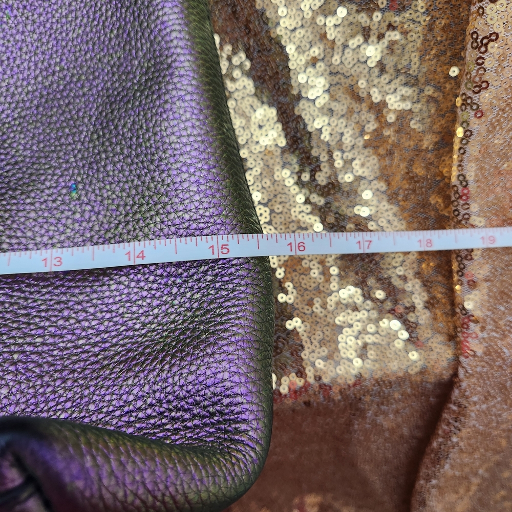 Coach Purple Hologram Pebbled Leather Taylor Tote Bag - Picture 9 of 12